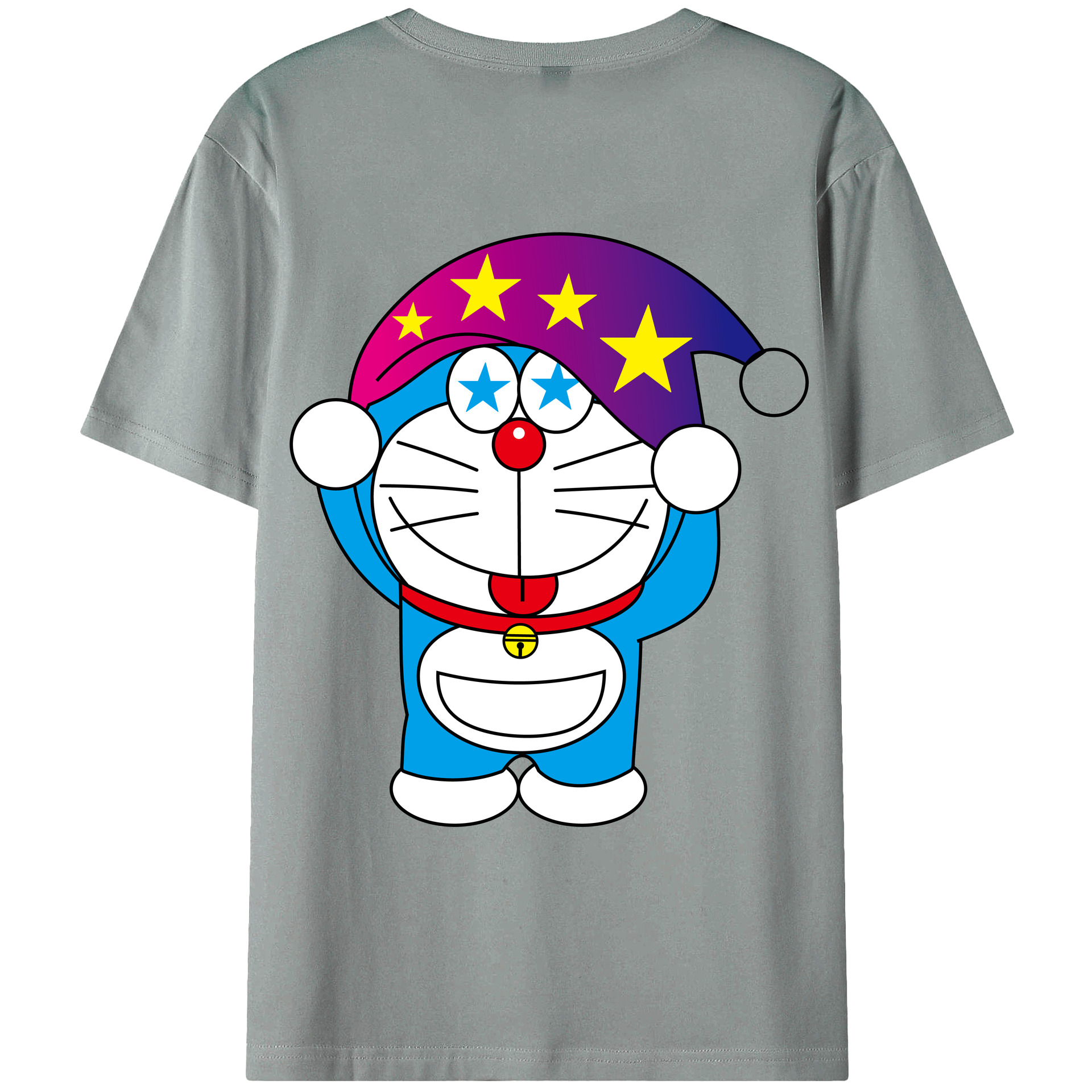 （画像用） ドラえもん Doraemon 綿100％ メンズ半袖Tシャツ（バックプリント） 通気性